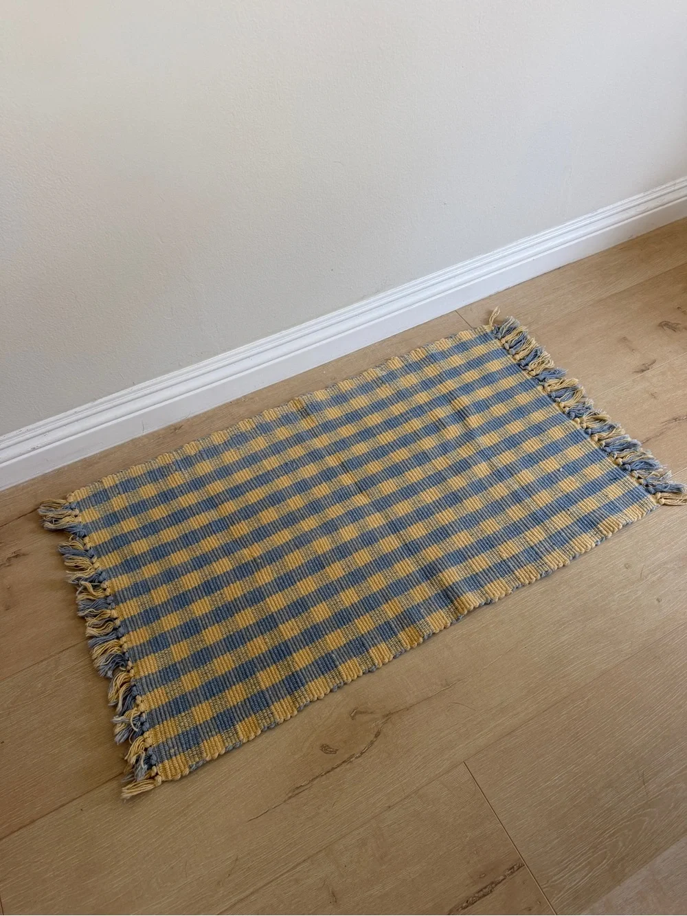VINTAGE Check Small Door Mat with Tassels